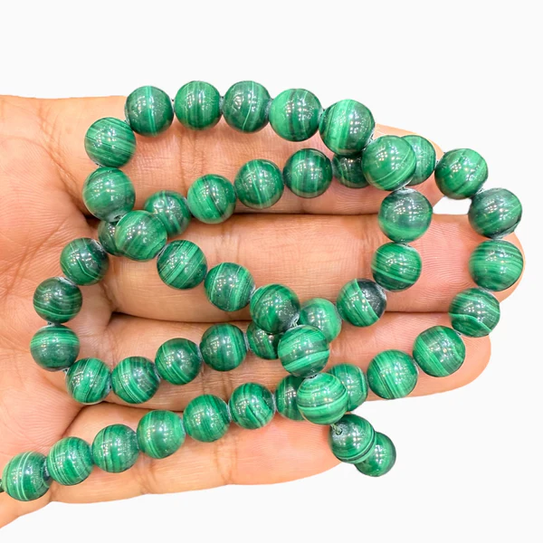Natural Malachite Round Beads 8 mm 289.24 Carats 48 Beads - Image 2